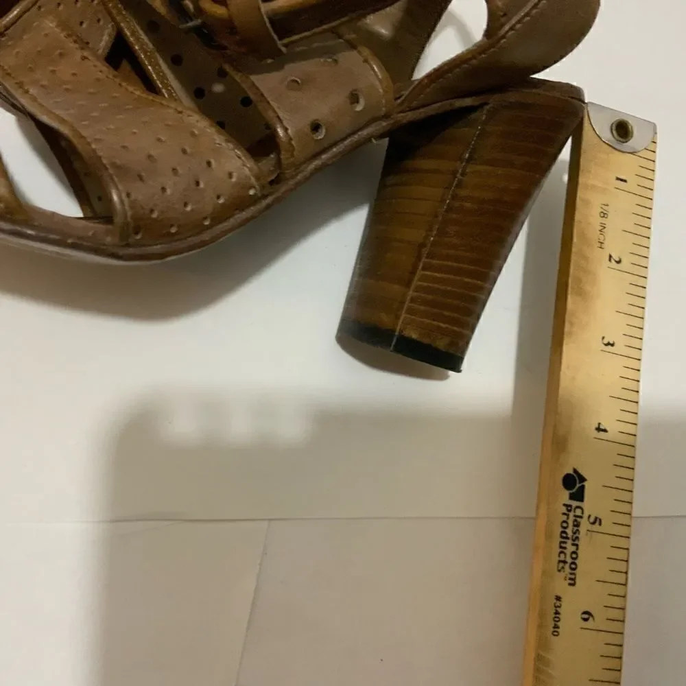 Pantanetti leather strappy ankle strap sandals shoes women's 6.5
